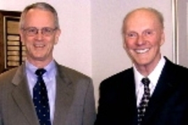 MIT President Charles M. Vest and Kavli Foundation Chairman Fred Kavli.