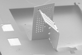 MIT researchers have developed a way to fold nano- and microscale polymer sheets into simple 3D structures.