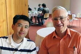 Former postdoctoral fellow Young-Jin Lee, left, and David E. Pritchard, the Cecil and Ida Green Professor of Physics
