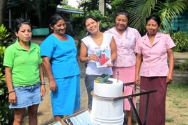 The Mujeres Solares de Totogalpa (Solar Women of Totogalpa) with the Solarclave, a solar powered autoclave to sterilize medical instruments in rural and off-grid clinics. The Solarclave and its lead developer, Anna Young, are currently part of D-Lab&#39;s Scale-Ups program.