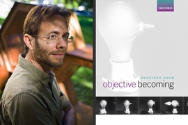 Brad Skow and the cover of "Objective Becoming" (Oxford University Press)