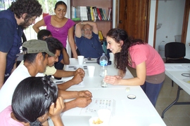 The MIT team held a series of training sessions for the community operators in the village.