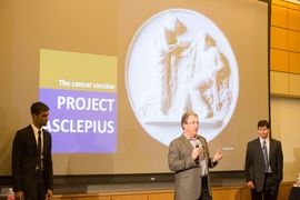 During the competition, the Advanced Medical Research Foundation decided to support the team Project Asclepius (shown here).