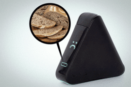To use the Nima sensor, a new device that can detect gluten, diners put a pea-sized sample of food or liquid into a disposable capsule, and insert the capsule into the device, which mixes the food into a solution that detects gluten. In two to three minutes, a digital display appears on the sensor, indicating if the food sample does or doesn’t contain gluten. 