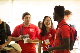 Current MIT students staffed the event and greeted students of the Class of 2020 and their families.