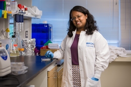 PhD student Anasuya Mandal arrived on campus with a clear goal for her research. “I wanted to do something that would impact human health at the end of the day, and to make a product that somebody would have in their hands that they would use,” she says.