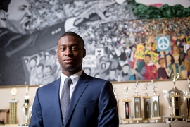 MIT senior Rasheed Auguste’s parents emigrated from Haiti to Boston as teenagers and completed master’s degrees in the U.S. “When I was born, the standard was, ‘we have master’s degrees; a PhD is the next step for this next generation.’ That was always the bar,” says Auguste. “It just so happens I got lucky. I actually do want this PhD that was prescribed from birth.” 
