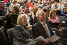 MIT President L. Rafael Reif and his wife Christine Reif.
