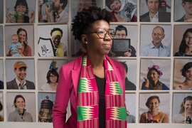Joy Buolamwini,  a researcher in the MIT Media Lab's Civic Media group