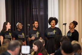 The MIT Gospel Choir presented some musical selections at the MLK luncheon.
