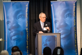 President L. Rafael Reif addressed the MLK luncheon attendees.