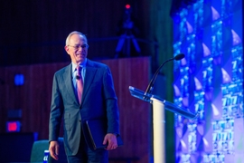MIT President L. Rafael Reif told a packed Kresge Auditorium: "In the history of science and technology, there are moments of opportunity. Moments when the tools, the data, and the big questions are perfectly in synch. In the field of intelligence, I believe this is just such a moment."