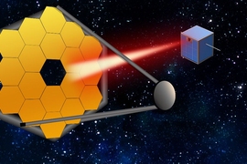 In the coming decades, massive segmented space telescopes may be launched to peer even closer in on far-out exoplanets and their atmospheres. To keep these mega-scopes stable, MIT researchers say that small satellites can follow along, and act as “guide stars,” by pointing a laser back at a telescope to calibrate the system, to produce better, more accurate images of distant worlds.