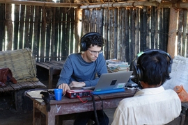 Nori Jacoby, a former MIT postdoc now at the Max Planck Institute for Empirical Aesthetics, runs an experiment with a member of the Tsimane’ tribe, who have had little exposure to Western music.