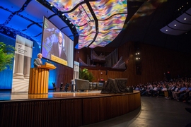 MIT President L. Rafael Reif introduced the symposium.