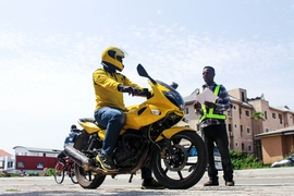 Nigerian mobility startup Max NG is trying to formalize the delivery and transportation industries of West Africa. Each of the company's mototaxi drivers go through extensive training on basic traffic rules, strategies for driving in inclement weather, and defensive driving tactics. They also must pass a background check, and every bike is tracked to deter crime and poor driving.