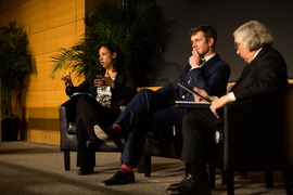 MIT professor Kristala Prather, Sloan School adjunct professor Francis O’Sullivan, and professor emeritus Ernest Moniz discussed the potential for low-carbon fuels.