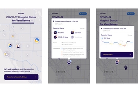 EMTs can use the app as a map, zooming in by state, county, or city to quickly gauge hospital capacity, and decide which nearby hospitals have available beds where they can send a patient requiring hospitalization.