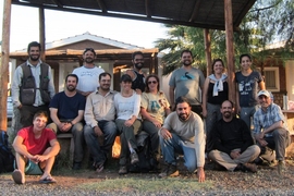 The field crew of researchers from Argentina, Brazil, and United States, in the town of Villa Unión, La Rioja Province, Argentina