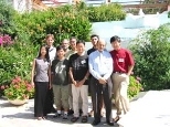Researchers from around the world gathered at the Capsis Hotel in Crete to discuss exciting new applications for peptides, the designer materials of the future. MIT participants included (front row, left to right) senior Pei-Hsin Lin, postdoctoral associates Kimberly Hamad and Wonmuk Hwang, Professor Alexander Rich and conference co-organizer Shuguang Zhang, associate director of the Center for Bi...