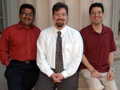 Sriram Krishnan G, Michael Folkert G and senior Eric Chemi, from left, were awarded Karl Taylor Compton Prizes for good citizenship.