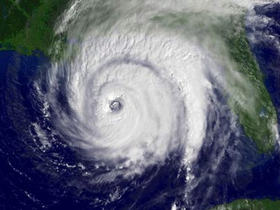 Hurricane Ivan pounds the Gulf of Mexico in 2004.