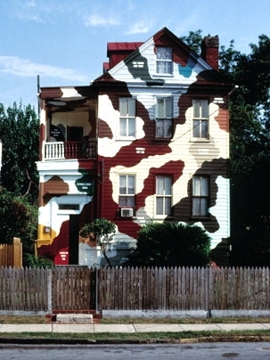 "Camouflaged History," by Mel Ziegler, is part of a new exhibit, "America Starts Here -- Kate Ericson and Mel Ziegler 1985-1995" at the List Visual Arts Center.