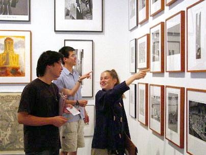Students visit MIT's List Visual Arts Center to view art available for loan through the Student Loan Art Program. The collection of artworks for loan--about 400 pieces--may be viewed at the List through Sept. 17.