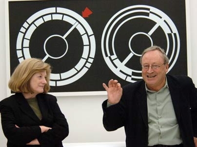 Jane Farver, director of the MIT List Visual Arts Center, left, introduced William Mitchell, professor of architecture and media arts and sciences, when he spoke on digital interconnectivity last week.
