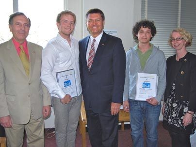 Consul General Friedrich Löhr of the German Consulate, Mattias Flander, Christoph Fay of Lufthansa, Manuel Esquivel, and Sigrid Berka of MIT-Germany.