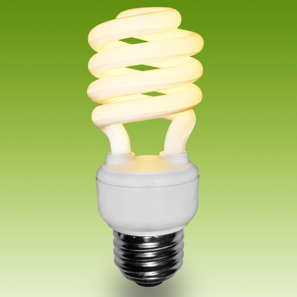 Illustration of a compact fluorescent light bulb