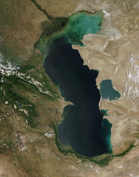 The Caucasus mountains in Azerbaijan funnel from the west, into the Caspian Sea, a major oil-producing source. According to new MIT research, the region is ripe for a future earthquake that could have devastating effects for the country's capital, Baku, situated on the small outcrop jutting into the sea.