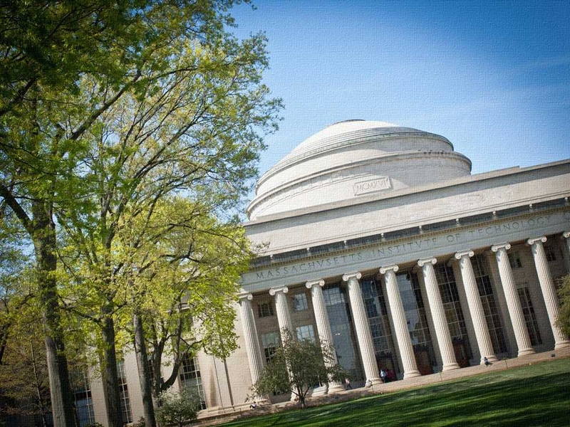 MIT's Killian Court, with Great Dome in the background