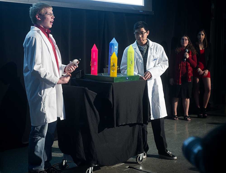 Team Koala introduced its toy, a variation of a ring-toss game with lighted towers whose colors change when rings are tossed around them.