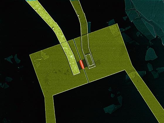 Microscope image shows the teams experimental setup.