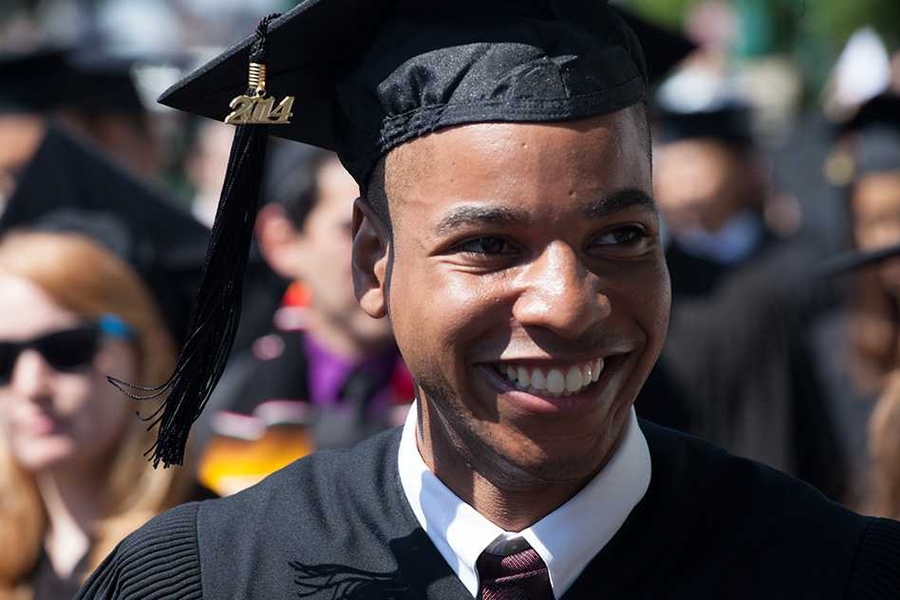 Unlike 2013's soggy Commencement, the weather was perfect this year: sunny, with temperatures in the upper 60s.