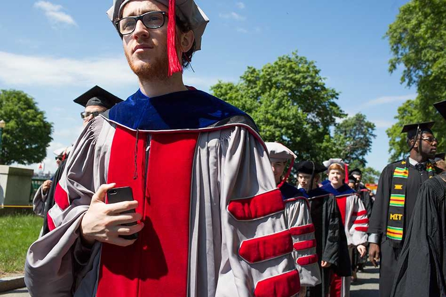 Procession of MIT PhD graduates