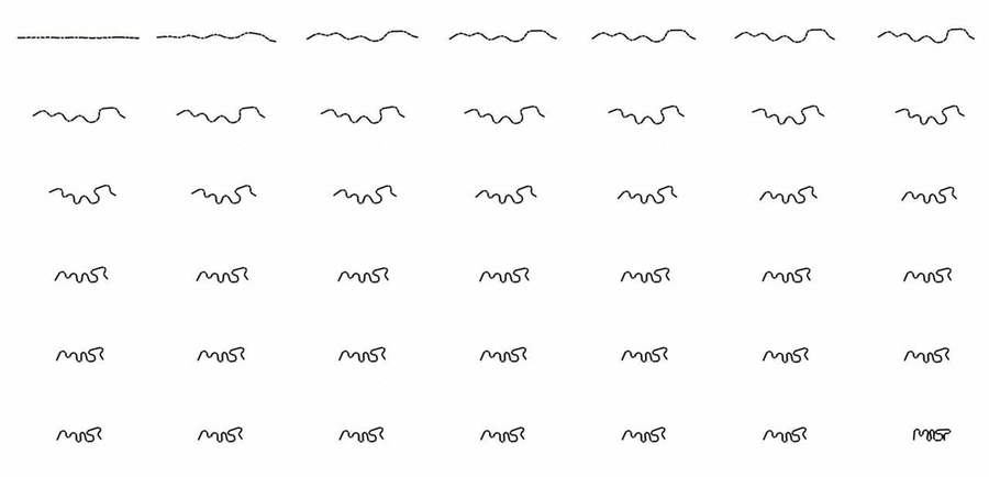 Hot off the 3-D printer, a polymer strand dropped in water folds itself into the MIT logo.