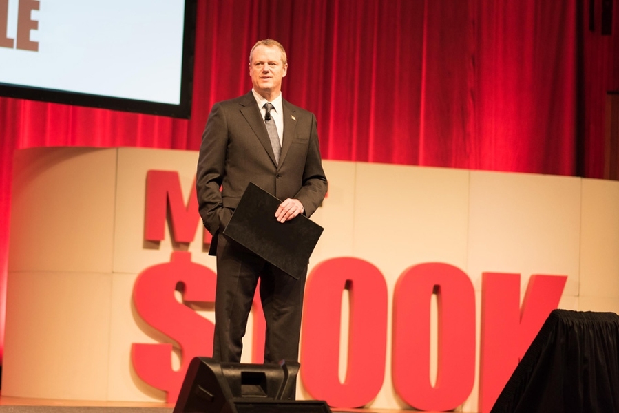 Massachusetts Gov. Charlie Baker speaks at the event
