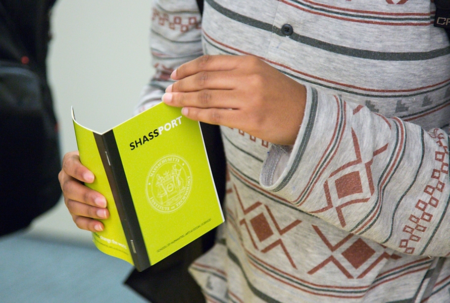 During the TOUR de SHASS, students read the "SHASSPORT," a handy overview of MIT's humanities, arts, and social science fields.