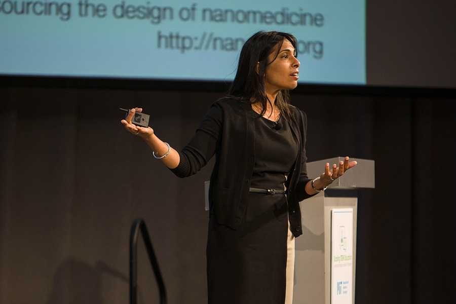 Sangeeta Bhatia spoke about the importance of role models in inspiring young women to pursue careers in STEM fields.