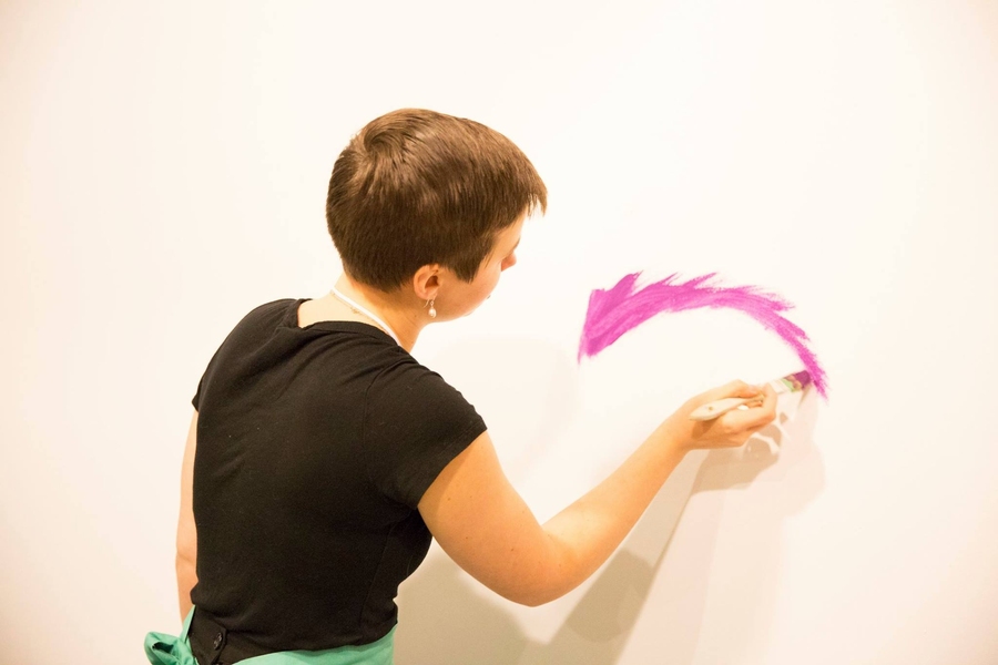 Mural painting during the OpenMind::OpenArt gallery opening