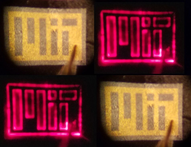 This image shows LEDs grown on graphene and then peeled.