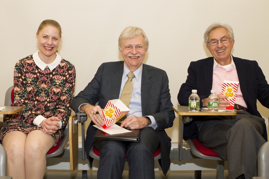 Left to right: Erin Schenck, managing director of the MIT-Germany Program; Denny Freeman, MIT dean for undergraduate education and professor of electrical engineering and computer science; and Jim Champy, author, business consultant and CEE alumnus served as guest judges at the fourth annual CEE Video Competition.