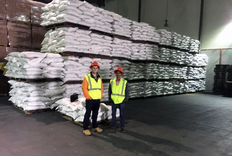 Mark Brennan (left) and Prithvi Sundar are graduate students working with MIT’s Comprehensive Initiative on Technology Evaluation to better understand and evaluate the food aid supply chain.