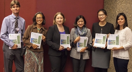With International Policy Lab support, MIT Associate Professor Noelle Selin (third from left) led a delegation of MIT researchers to the first conference on the Minamata Convention on Mercury. There, the team disseminated mercury science policy briefs developed with IPL support. The team members, as pictured here: (l-r) Boston University Associate Professor Henrik Selin, Dartmouth College Research...