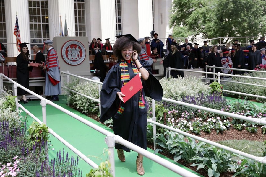 MIT graduates receive their actual diplomas at the Commencement ceremony.