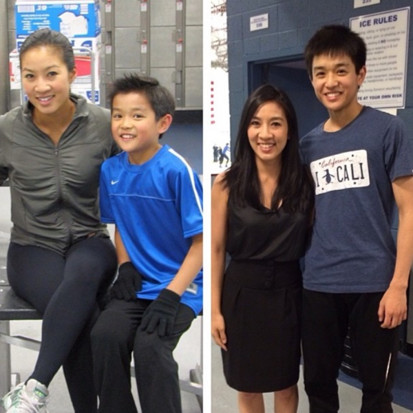 Kevin Shum pictured with American figure skater and two-time Olympic medalist Michelle Kwan