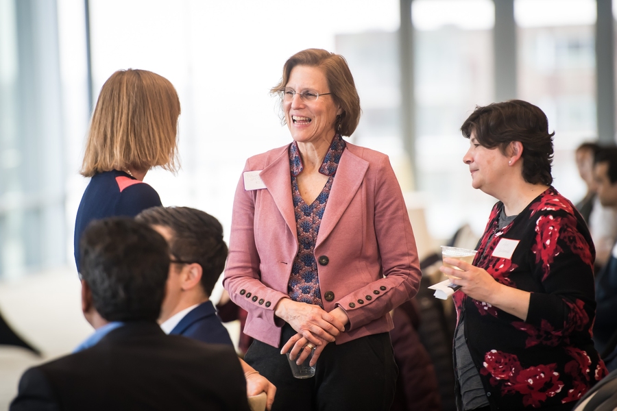 Dana Bresee Keeth (center) plans to retire in April after eight years of service as director of postdoctoral services in VPR.