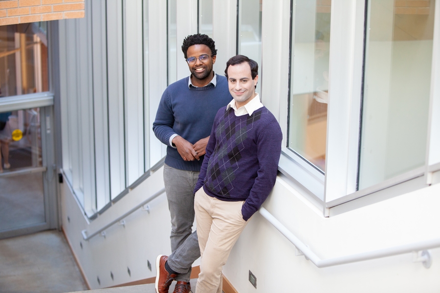 (L-R) MIT Assistant Professor Michael Carbin and PhD student Jonathan Frankle